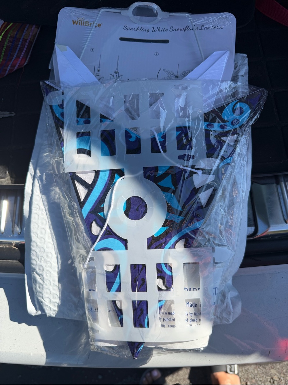 White and Blue Snowflake Lantern - Home Art Decorative Light
